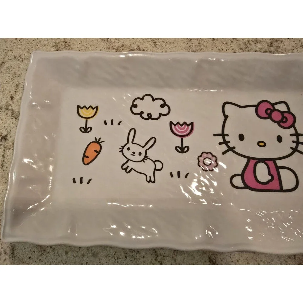 Hello Kitty Easter Melamine Serving Tray Bunny Chick Egg Platter Sanrio 18